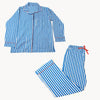 Bonnie pajama set blue and white stripe with red accents- L