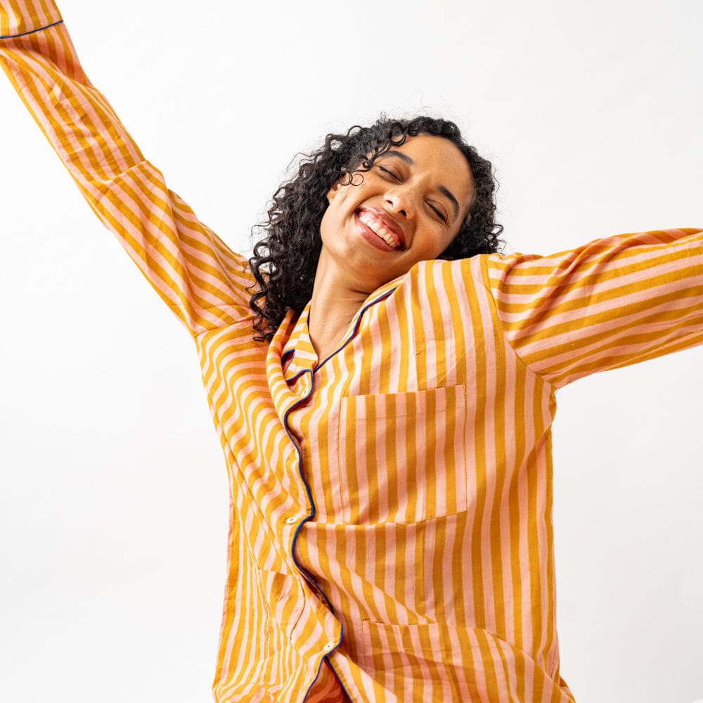 Bonnie Pajama Set Mustard &amp; Blush