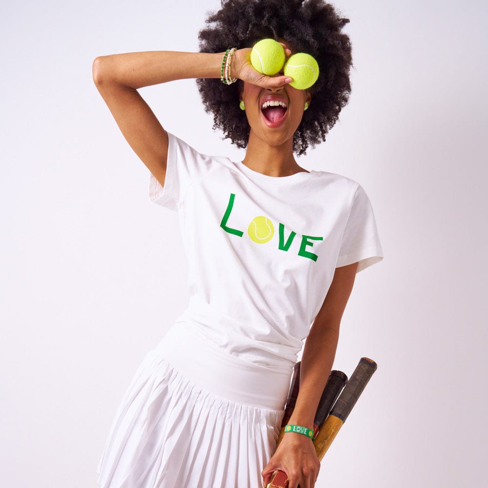 Kiki Tee Love Tennis In Natural Small Wholesale