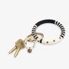 Chloe Stripes Beaded Key Ring Bracelet Black and White Wholesale