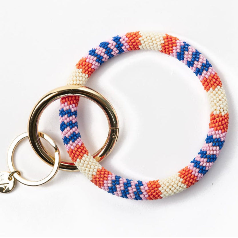 Chloe Varigated Stripe Key Ring Coastal