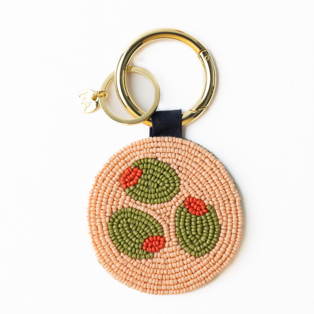 Kelsey Olives Seed Bead Bag Accessory Key Ring Blush