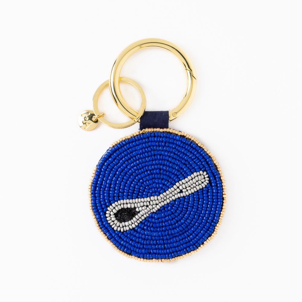 Kelsey Caviar Seed Bead Bag Charm Key Ring Gold Wholesale