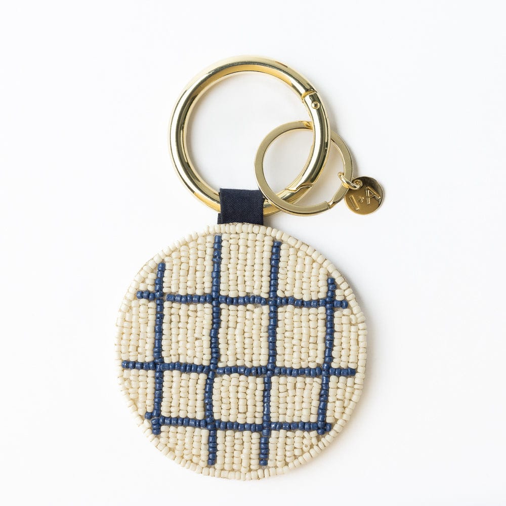 Kelsey Lemons Seed Bead Bag Accessory Key Ring Lemon Yellow Ivory