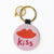 Kelsey Kiss Seed Bead Bag Accessory Key Ring Pink