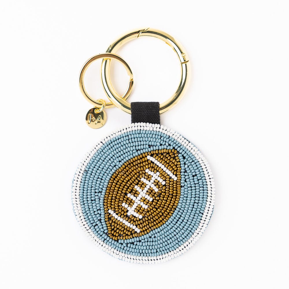 Game Day Football Beaded Bag Charm Navy, Blue, + White Wholesale