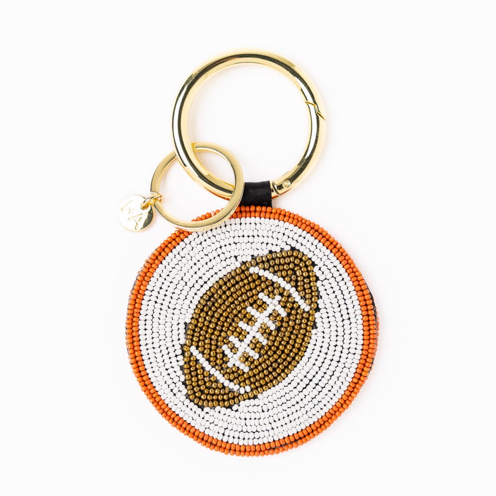 Game Day Football Beaded Bag Charm Burnt Orange Wholesale