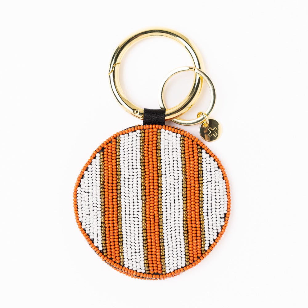 Game Day Football Beaded Bag Charm Burnt Orange Wholesale