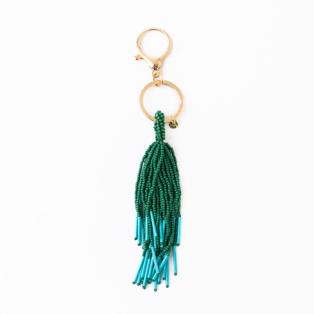 Diana Tassel Bag Charm Green + Turquoise Wholesale