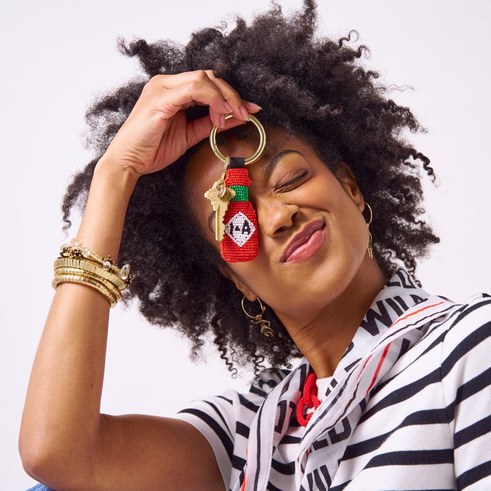 Riley Hot Sauce Beaded Bag Charm Red Wholesale