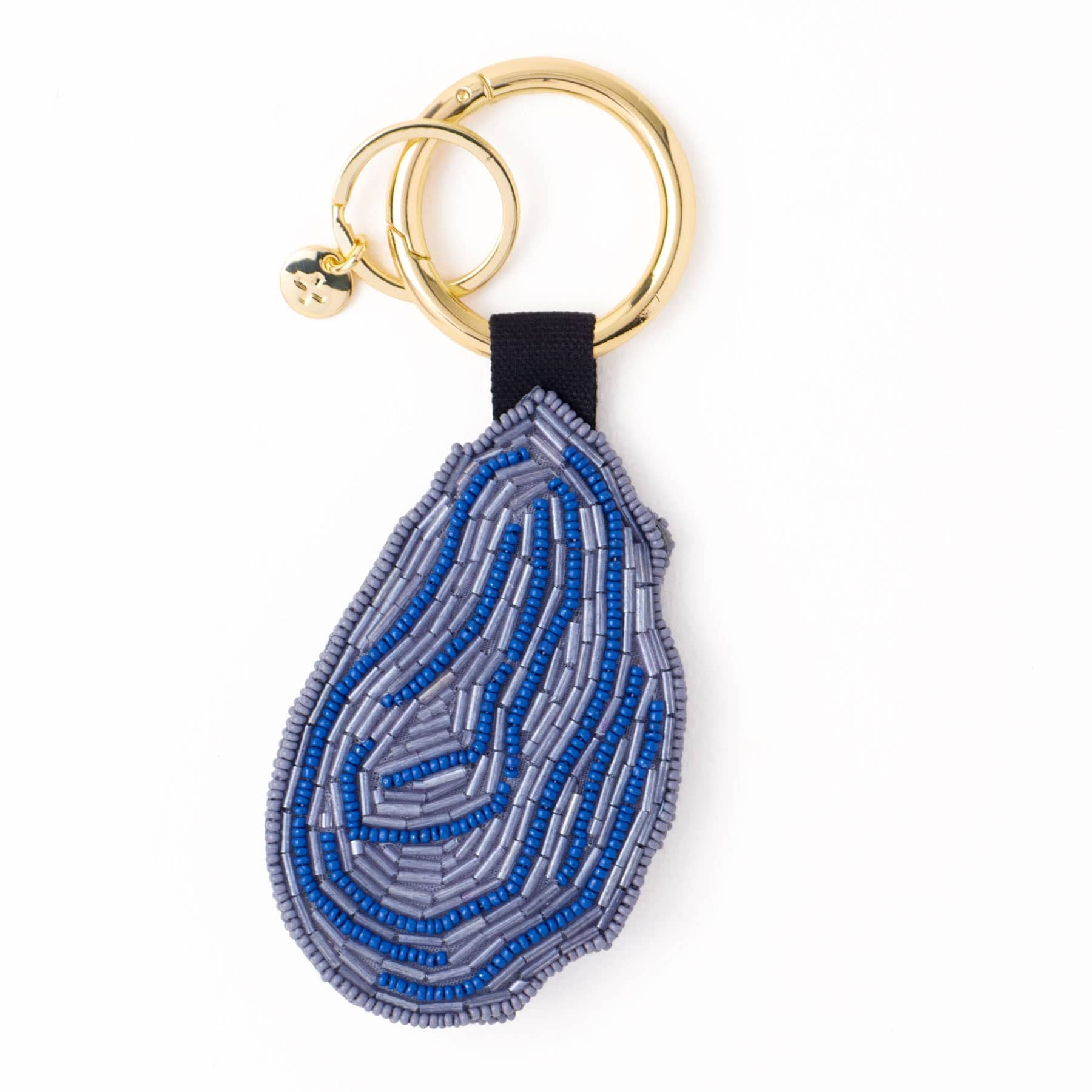 Riley Oyster Beaded Bag Charm Grey Wholesale