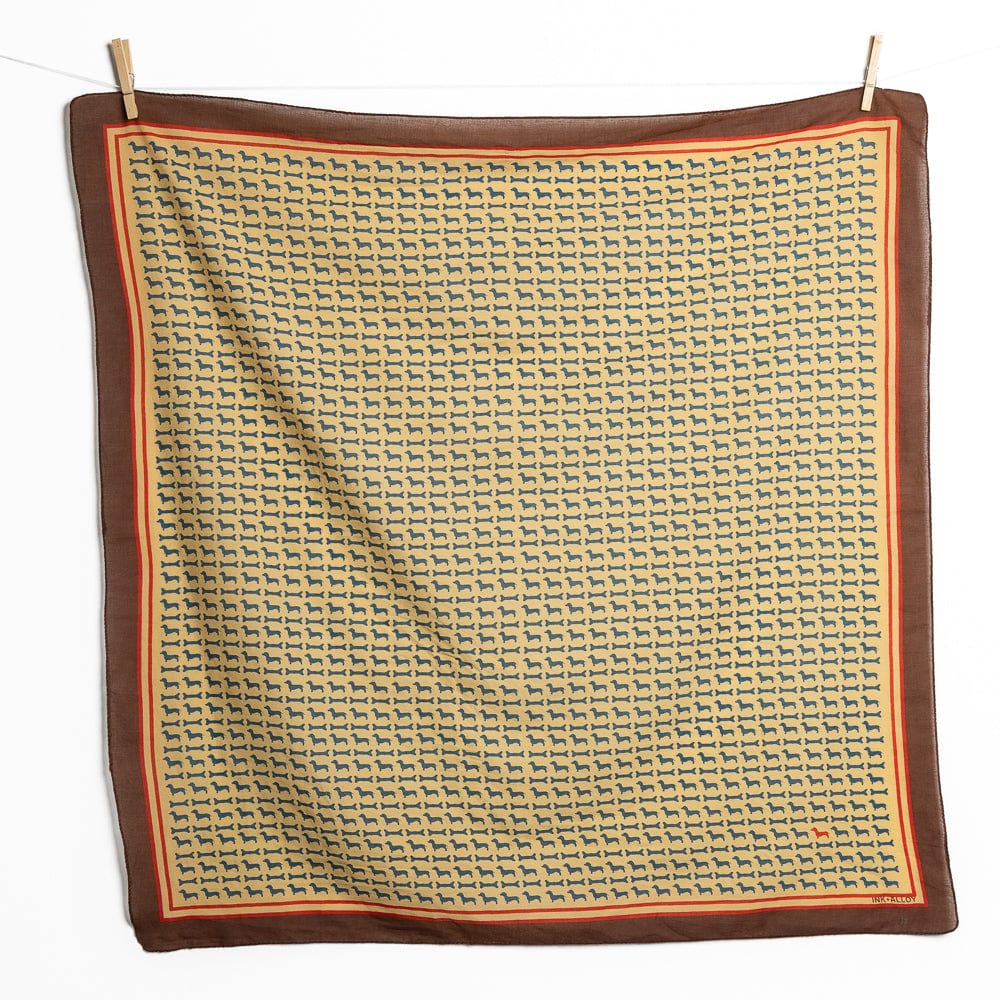 Olivia Square Scarf Dachshund Print Wholesale