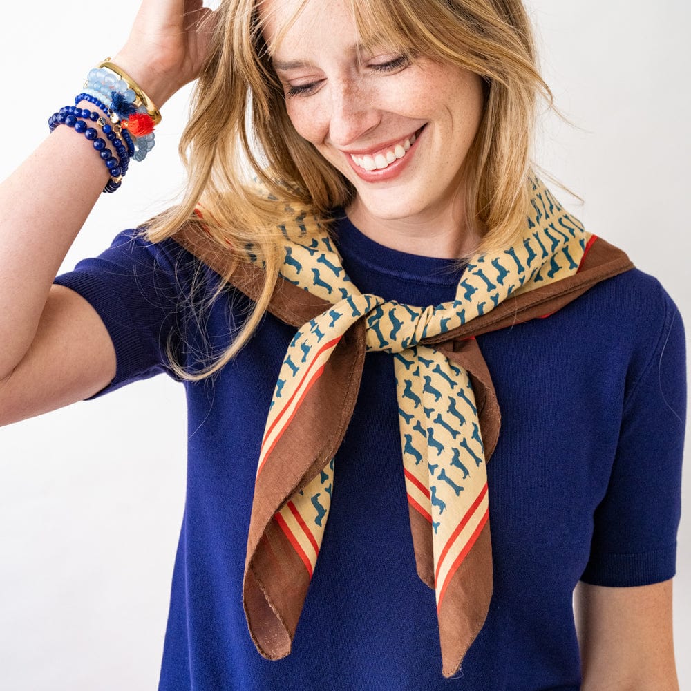 Olivia Square Scarf Dachshund Print Wholesale