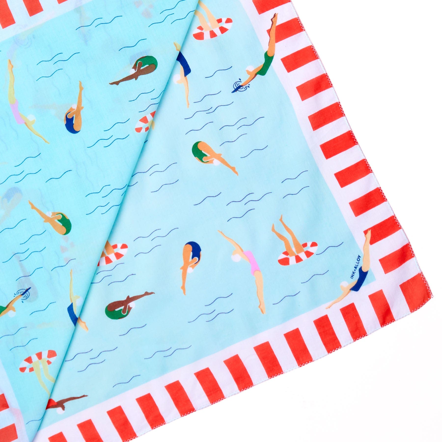 Olivia Square Scarf Swimmer Print Wholesale