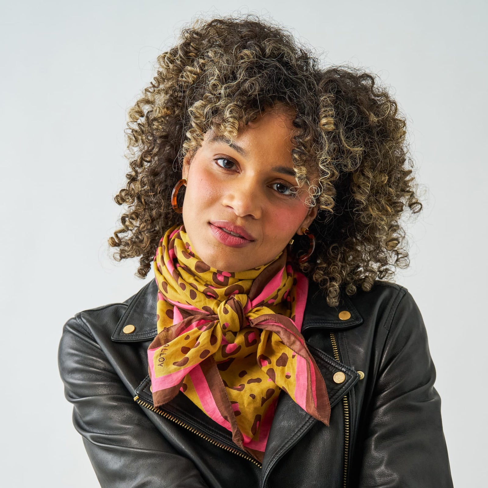 Olivia Square Scarf Cheetah Print 36x36