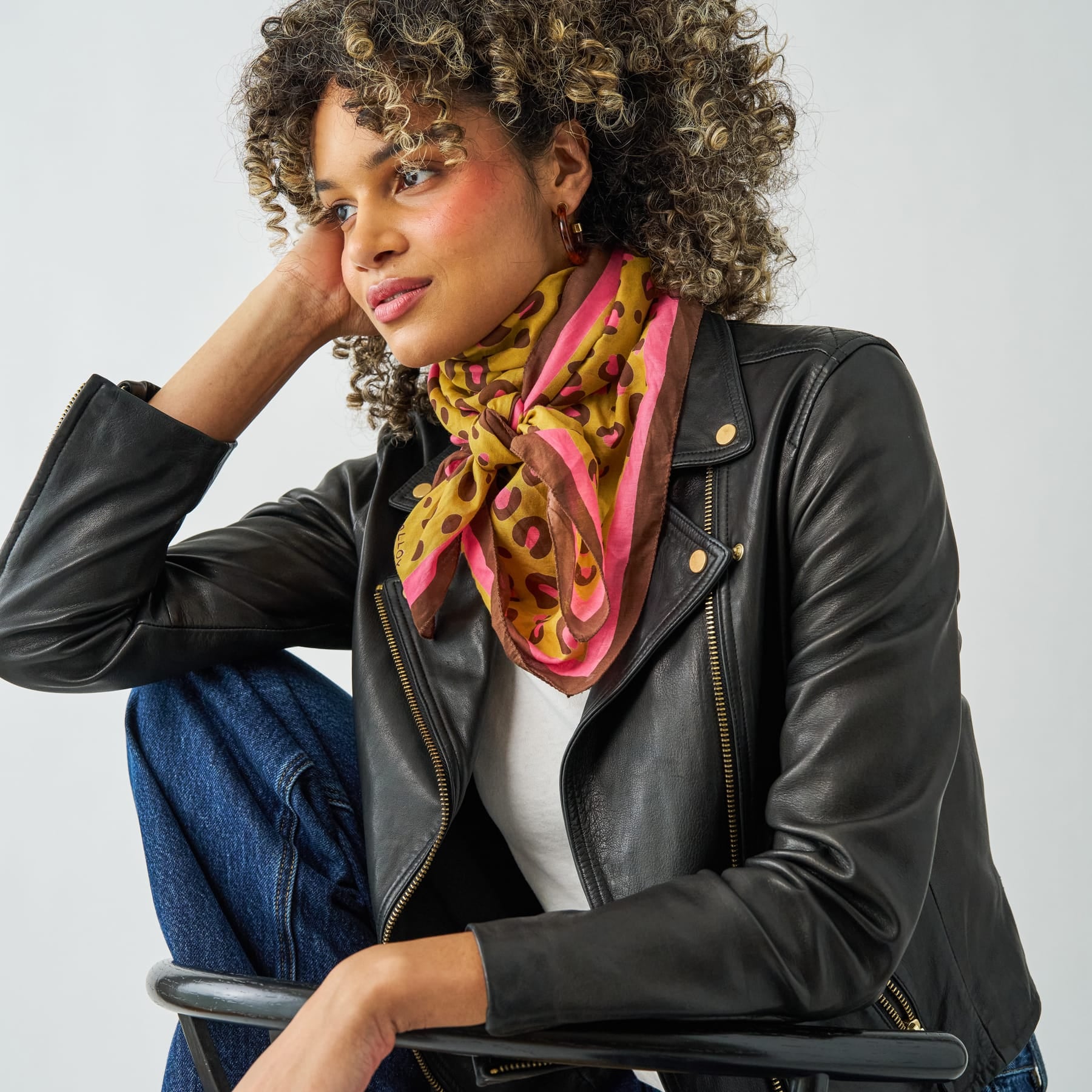Olivia Square Scarf Cheetah Print 36x36