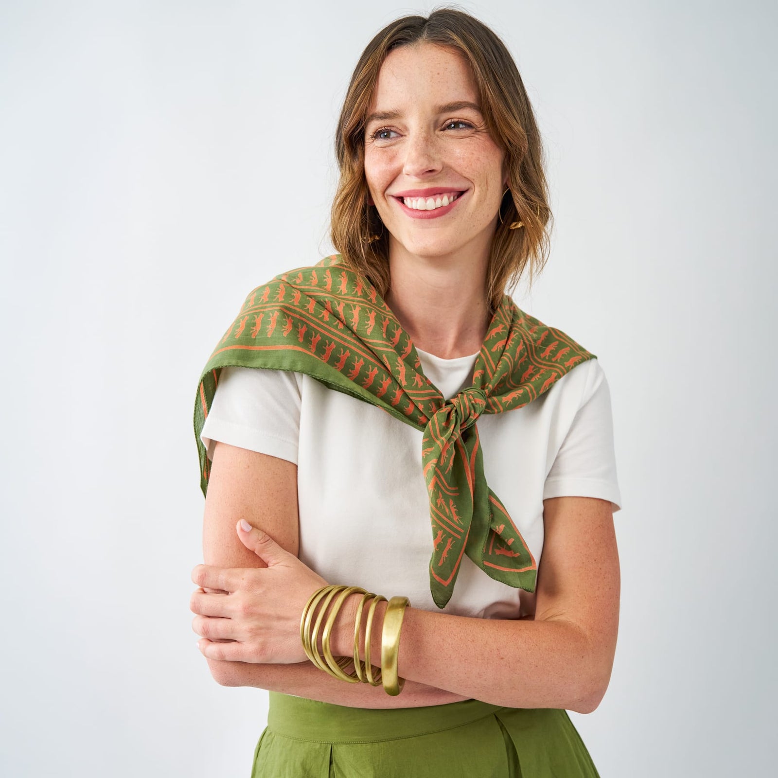 Olivia Square Scarf Fox Print 36x36