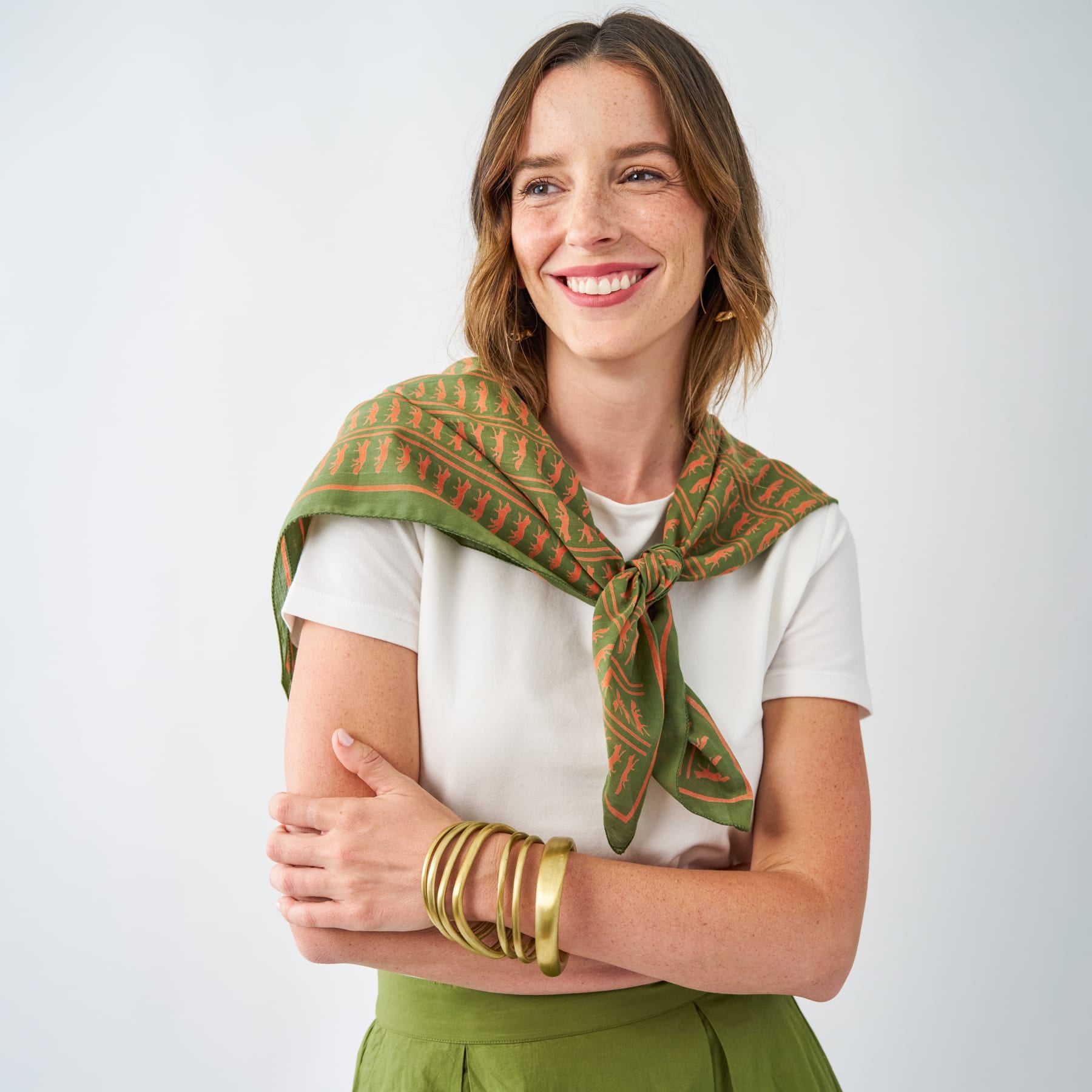 Olivia Square Scarf Fox Print 36x36