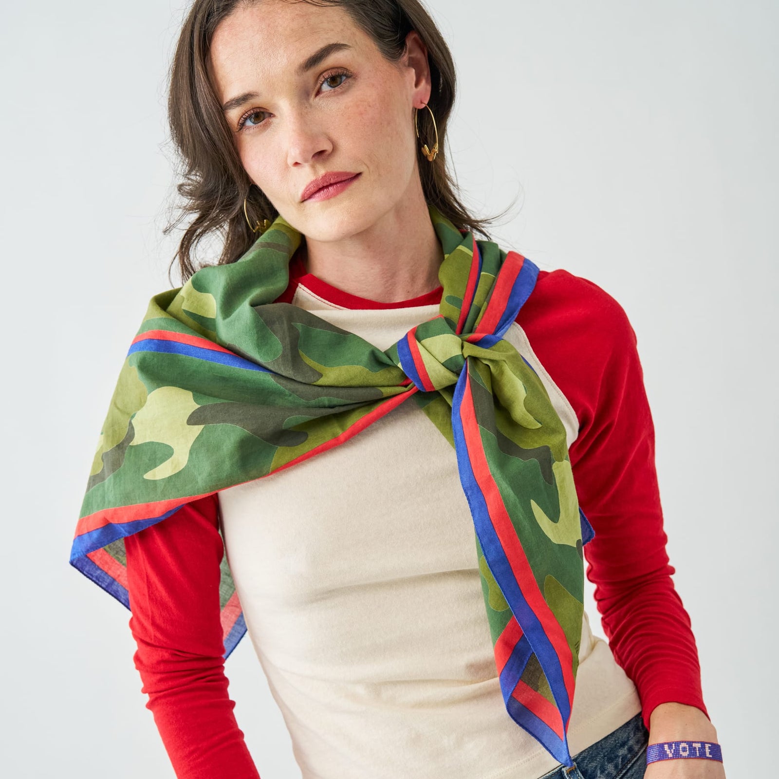 Olivia Square Scarf Camo Print 36x36