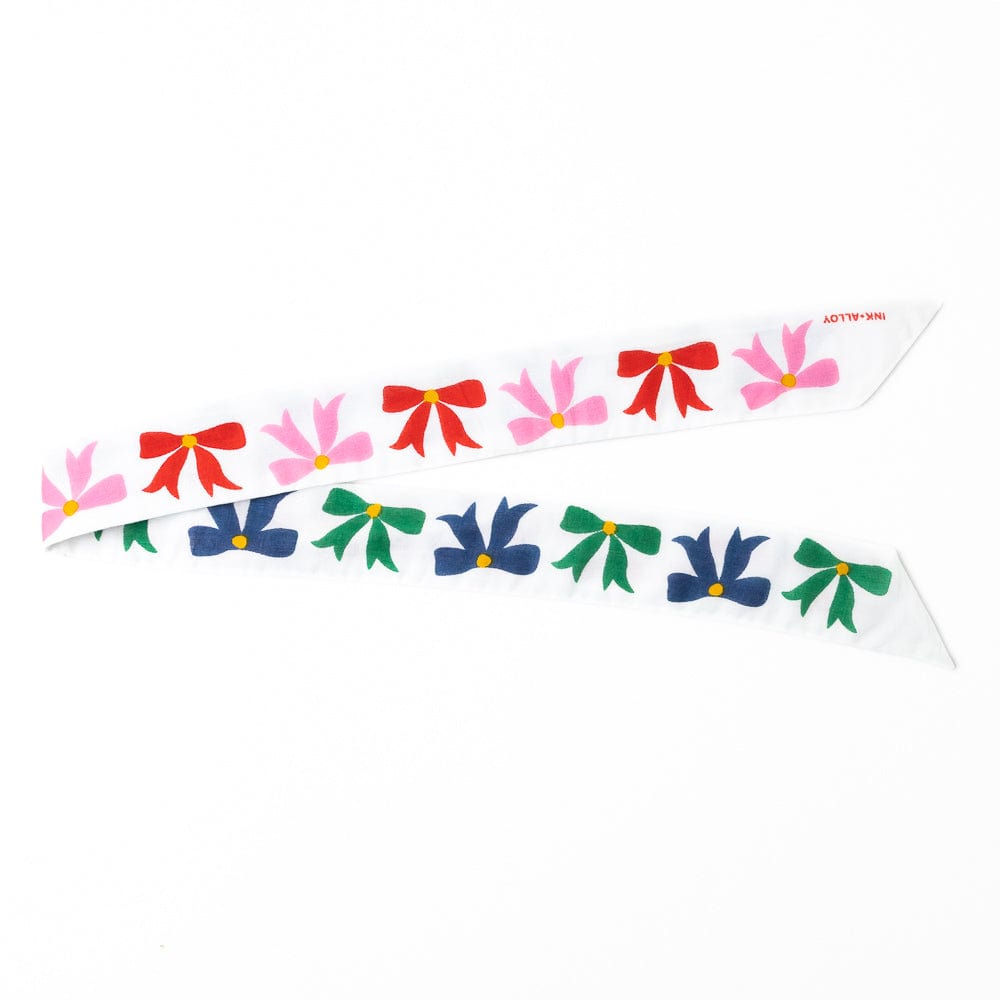 Camile Skinny Scarf Bow Print Wholesale