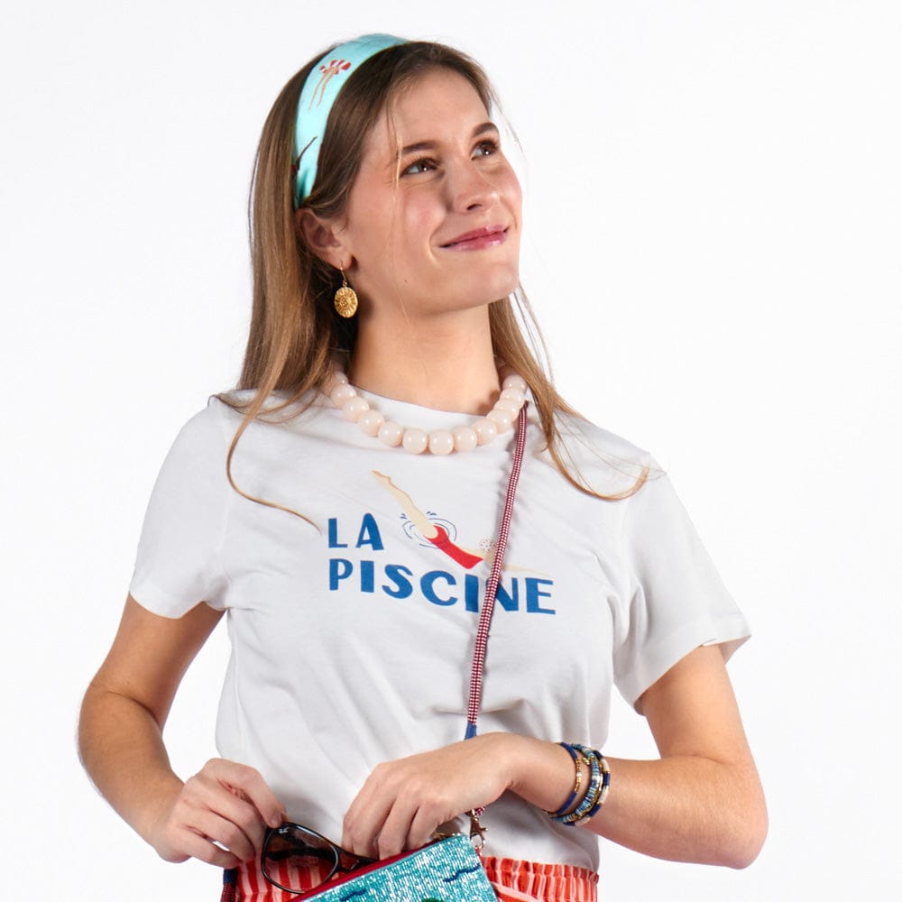 Camile Skinny Scarf Swimmer Print Wholesale