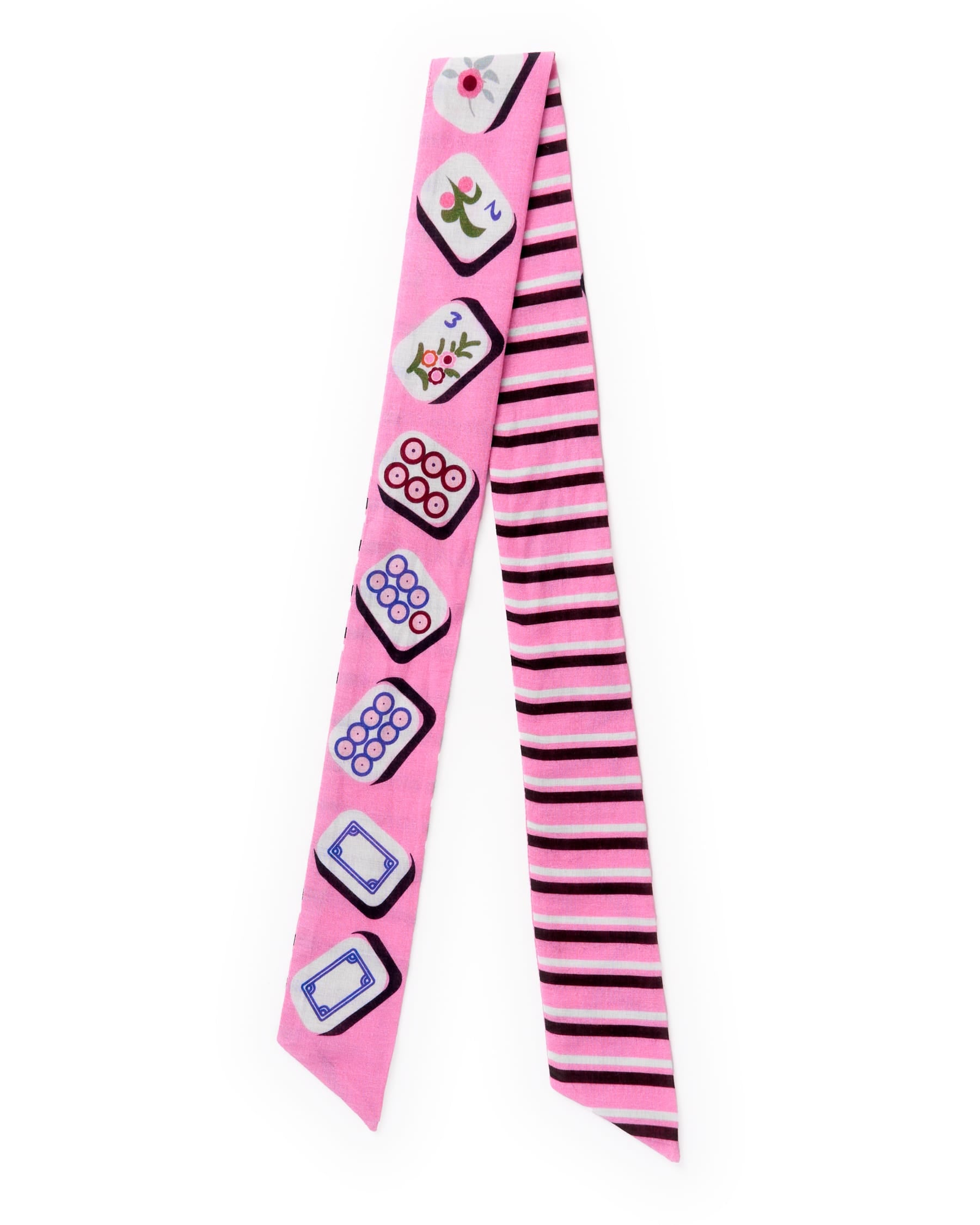Camile Skinny Scarf Mahjong Print 36x2