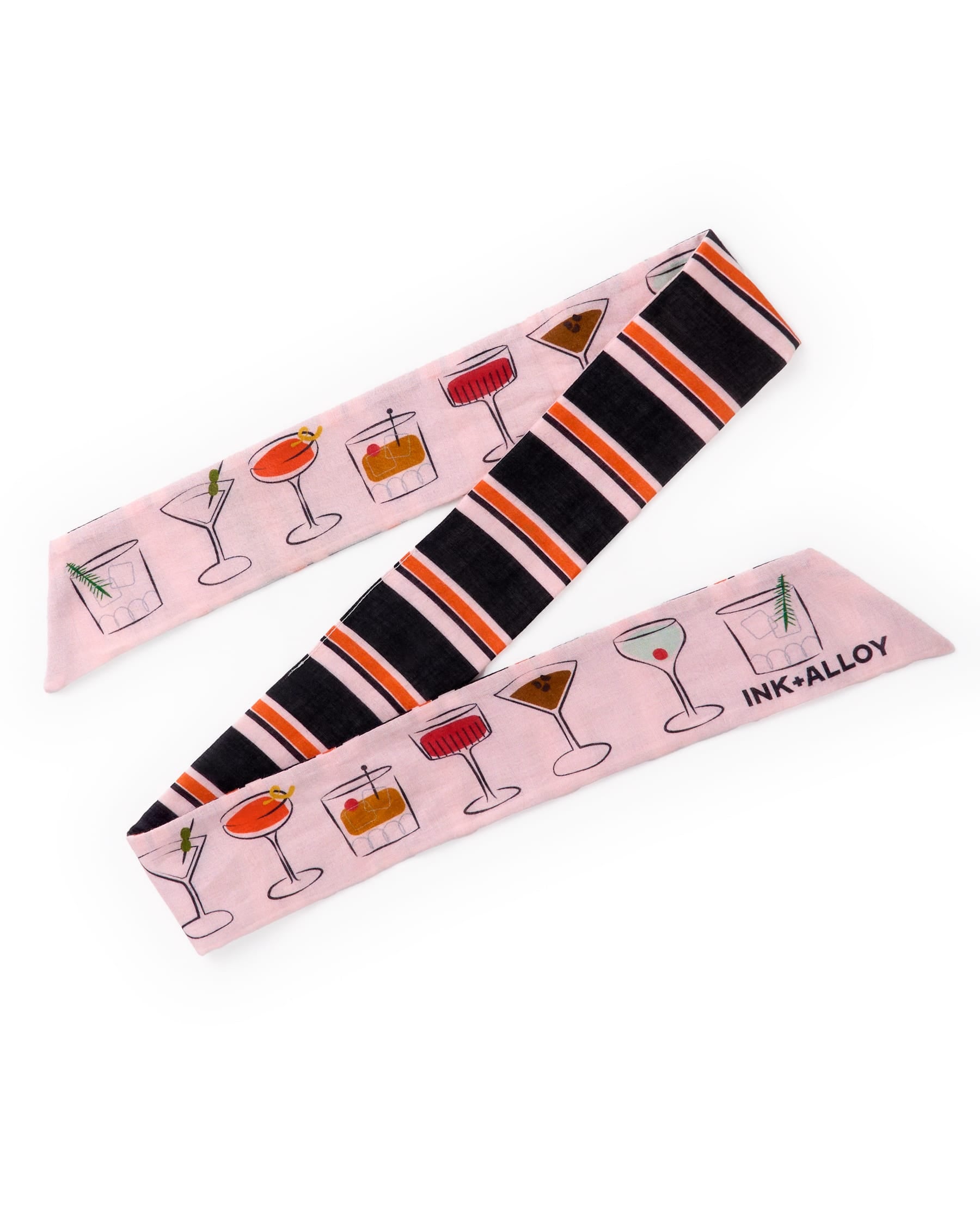 Camile Skinny Scarf Cocktail Print 36x2