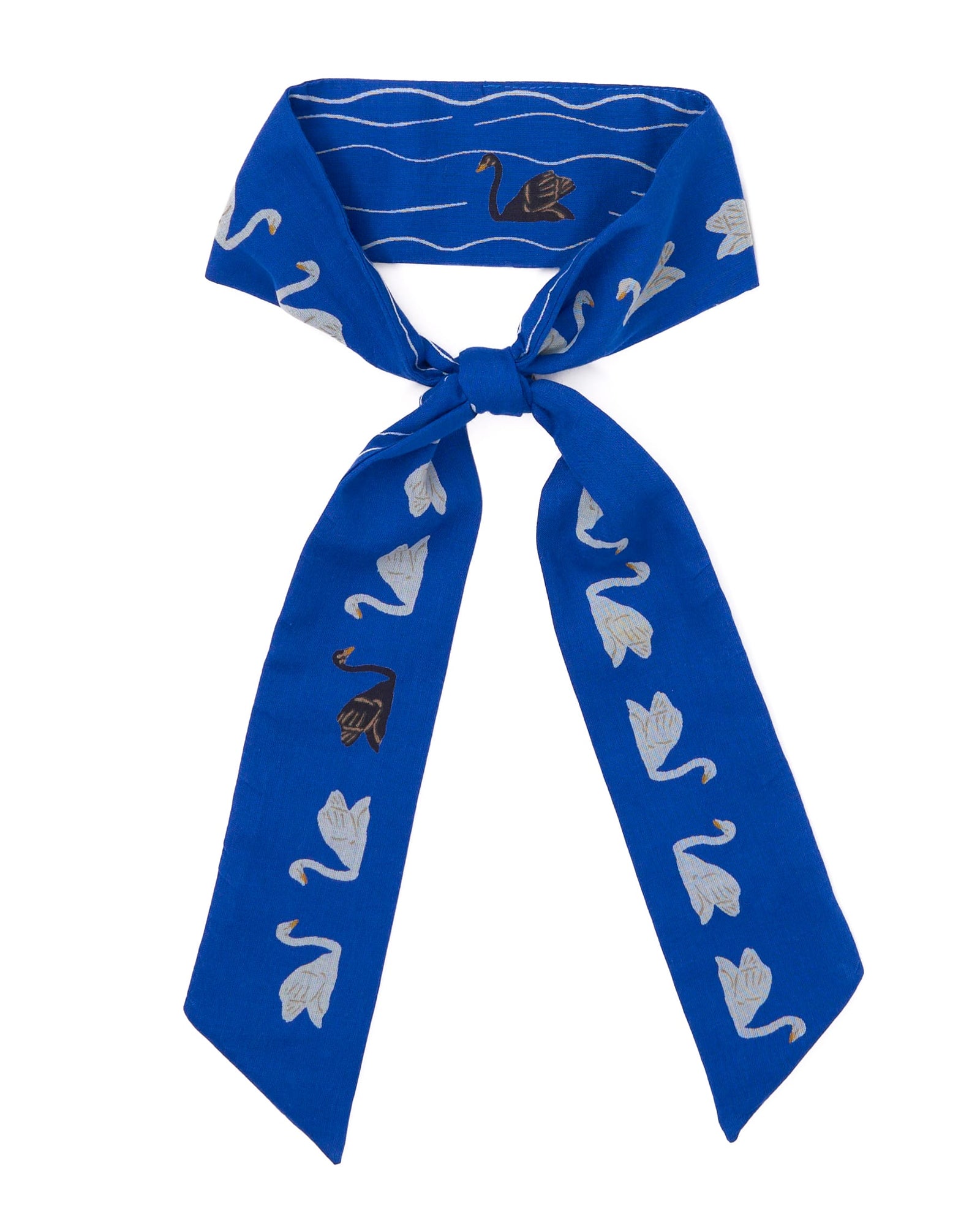 Camile Skinny Scarf Swan Print 36x2