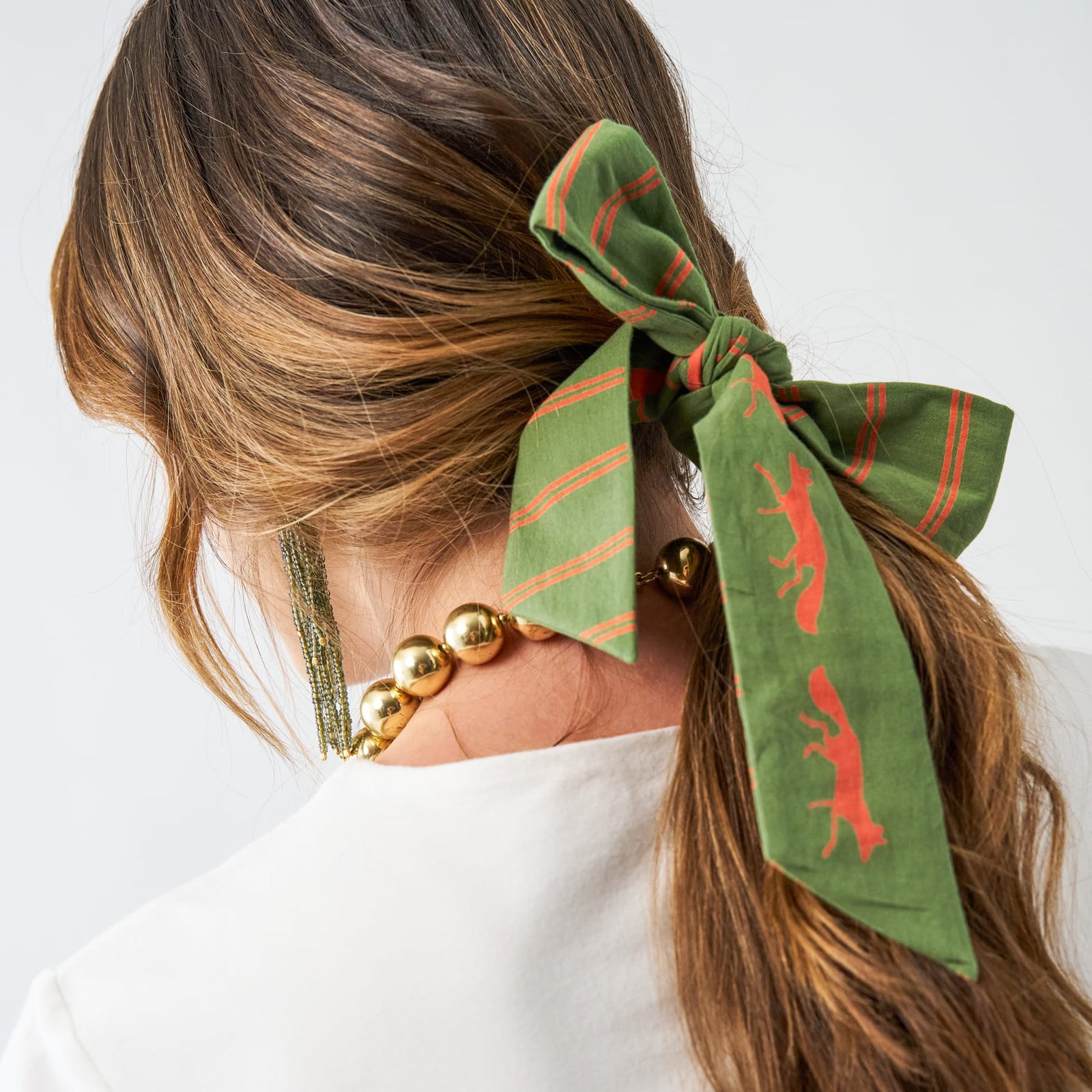 Camile Skinny Scarf Fox Print 36x2