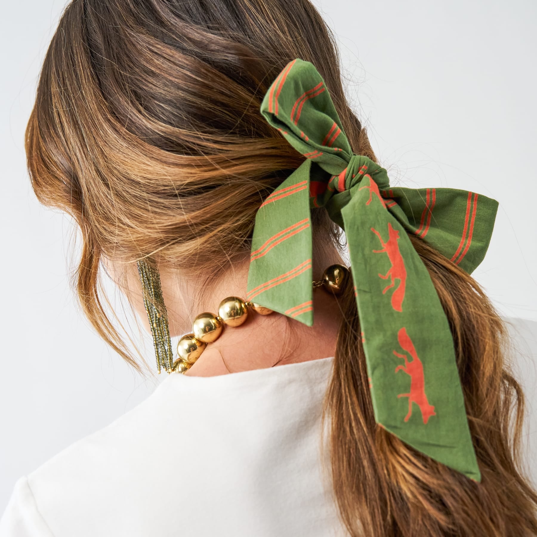 Camile Skinny Scarf Fox Print 36x2