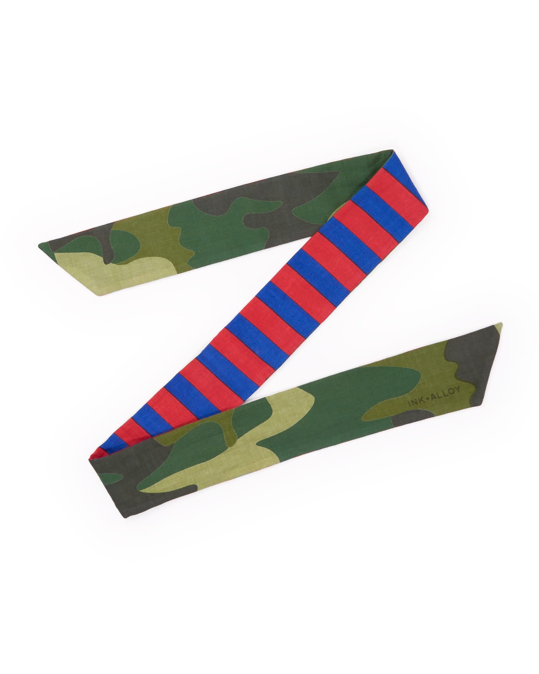Camile Skinny Scarf Camo Print 36x3