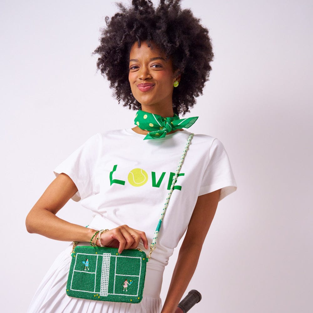 Carson Tennis Ball Print Scarf 21x21 Wholesale