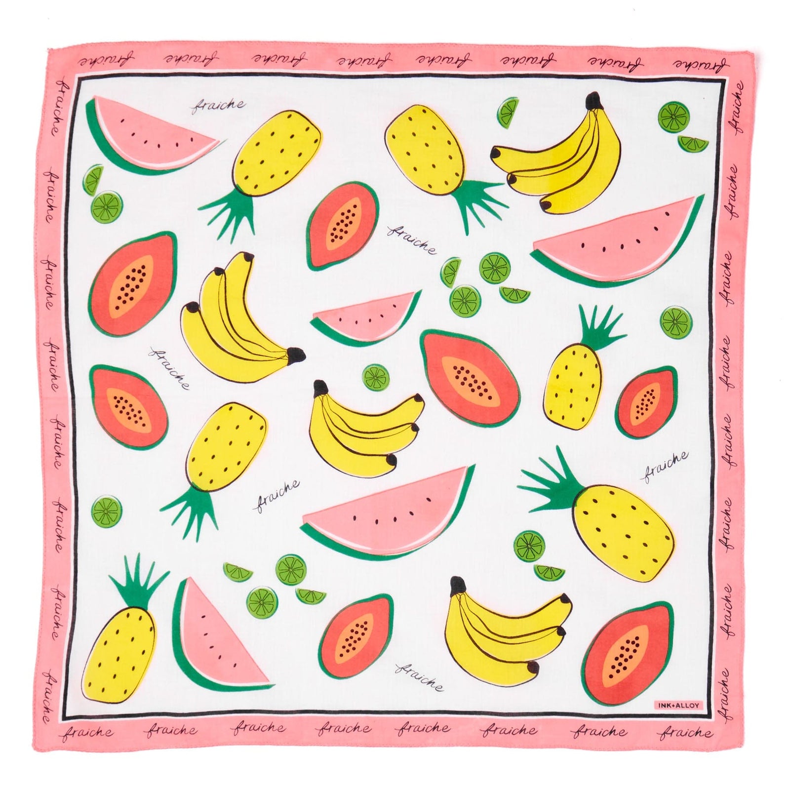 Carson Fruit Print Scarf 21x21 Wholesale