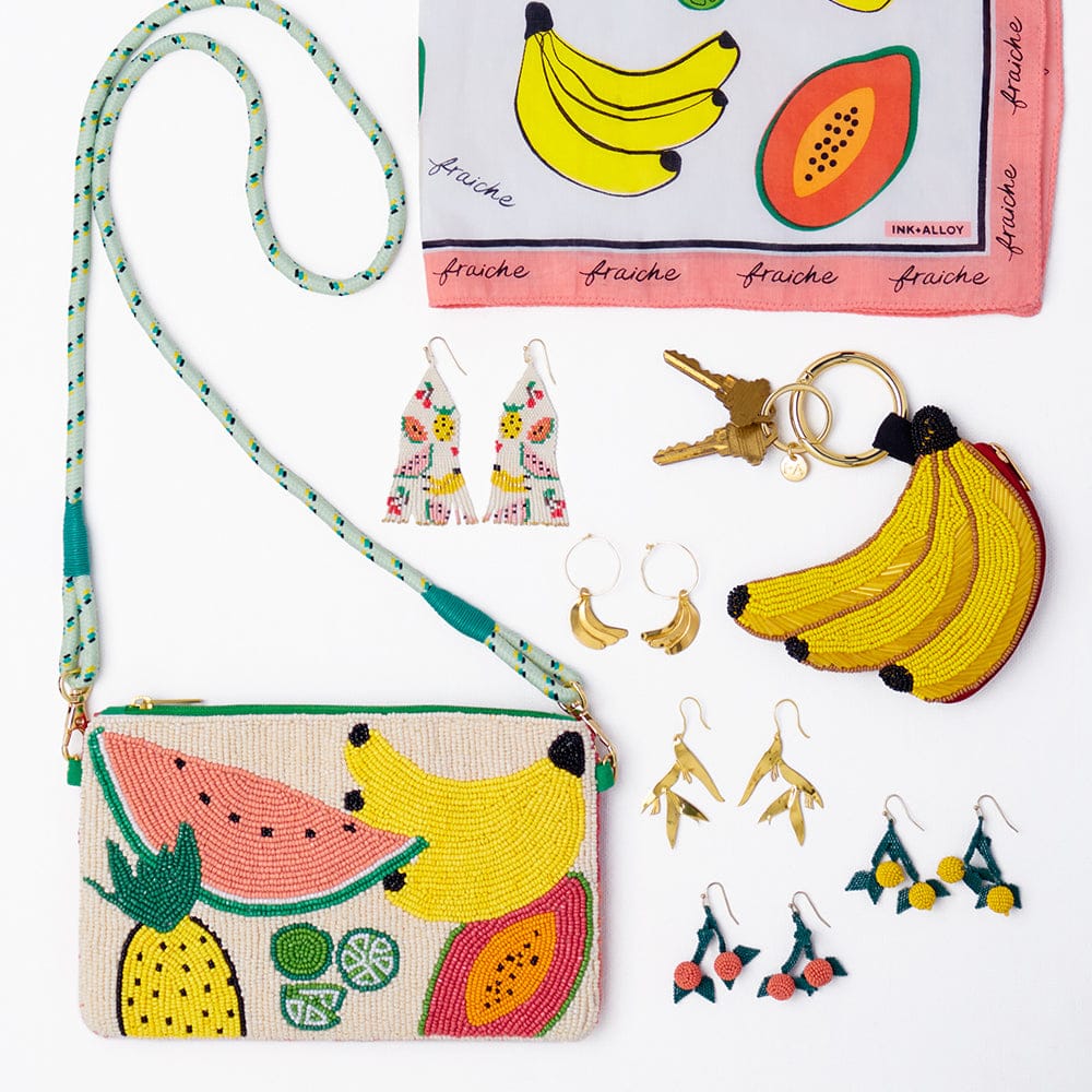 Carson Fruit Print Scarf 21x21 Wholesale