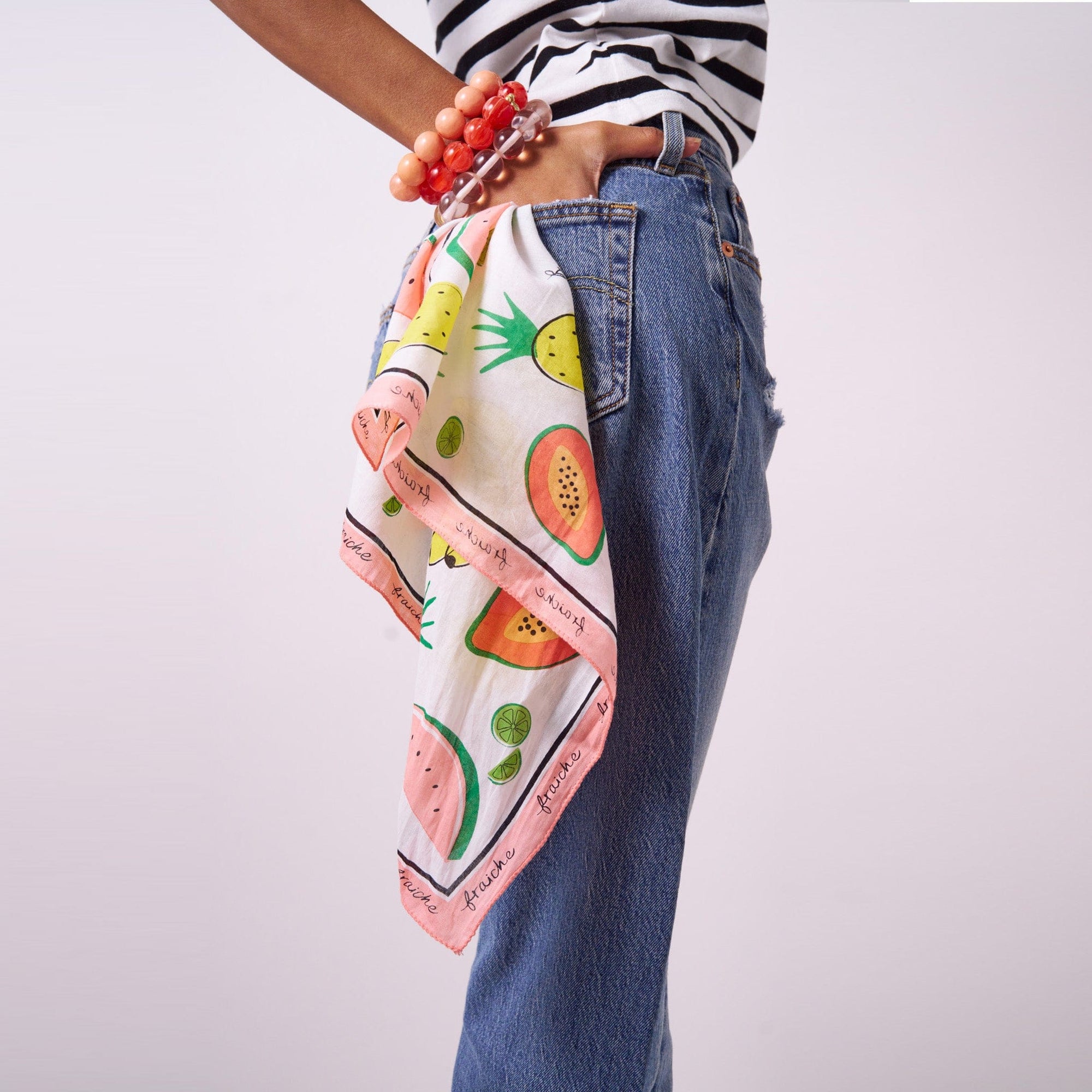 Carson Fruit Print Scarf 21x21 Wholesale