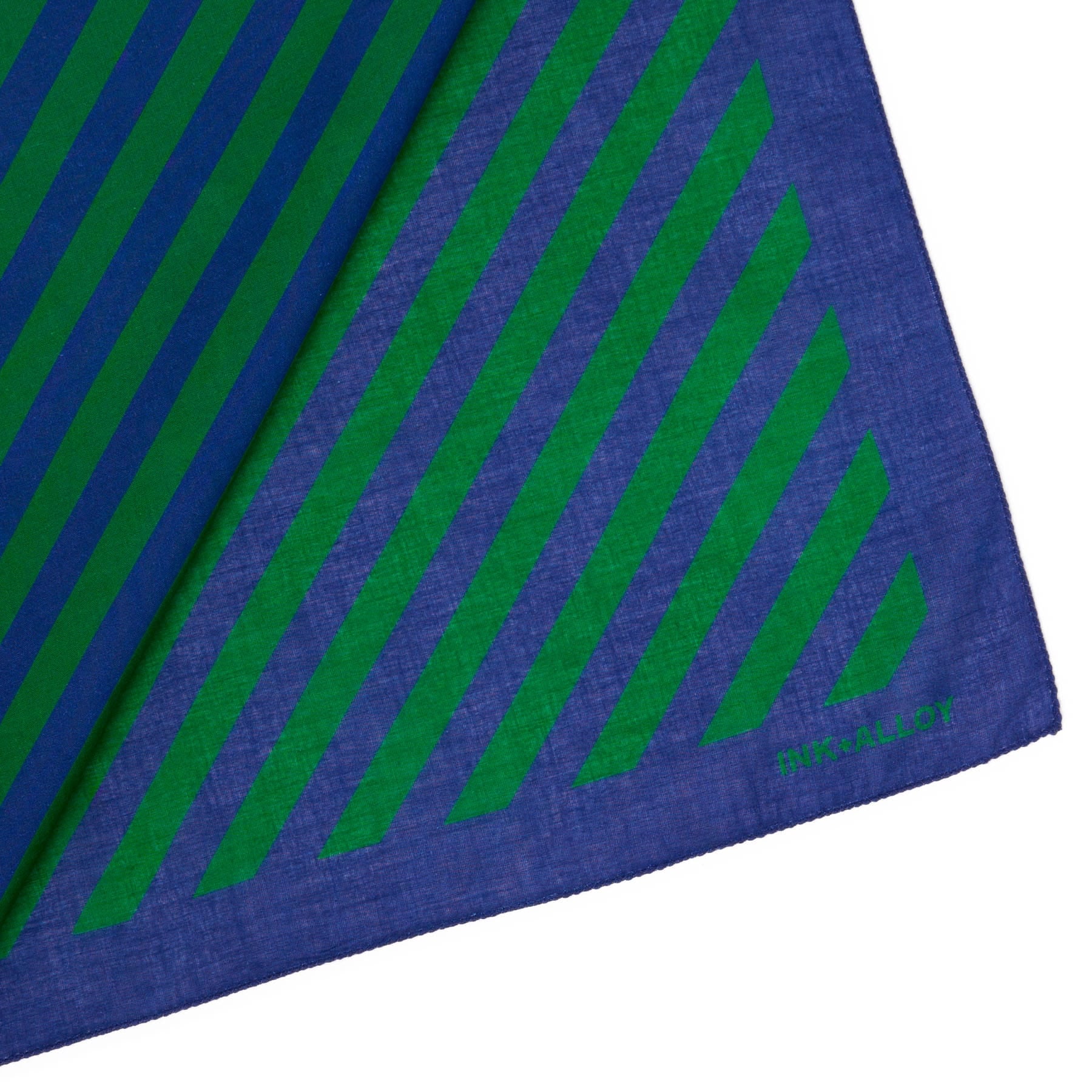 Game Day Diagonal Stripe Scarf + Scrunchie Blue + Green 21x21 Wholesale