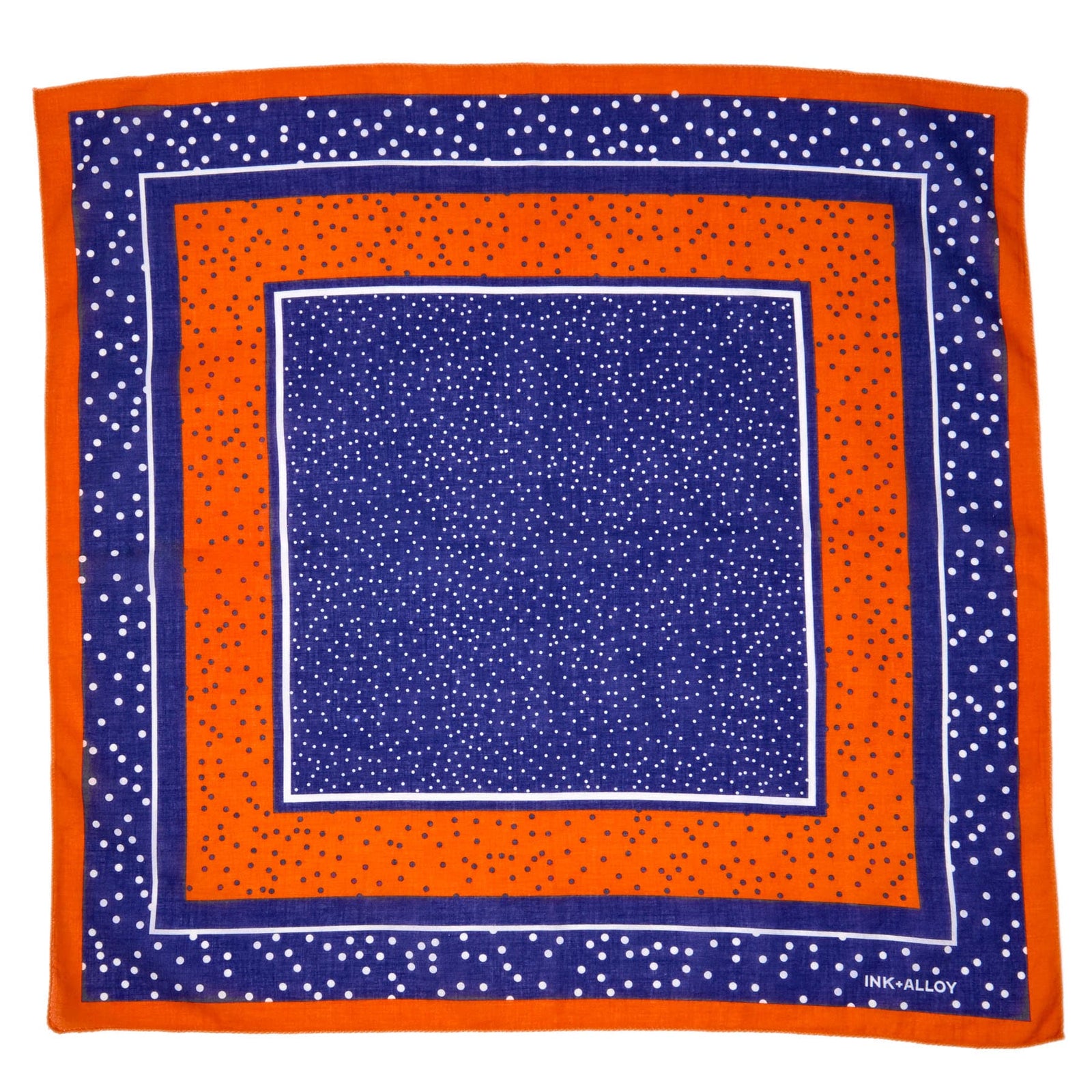 Game Day Polka Dot Scarf + Scrunchie Navy + Orange 21x21 Wholesale