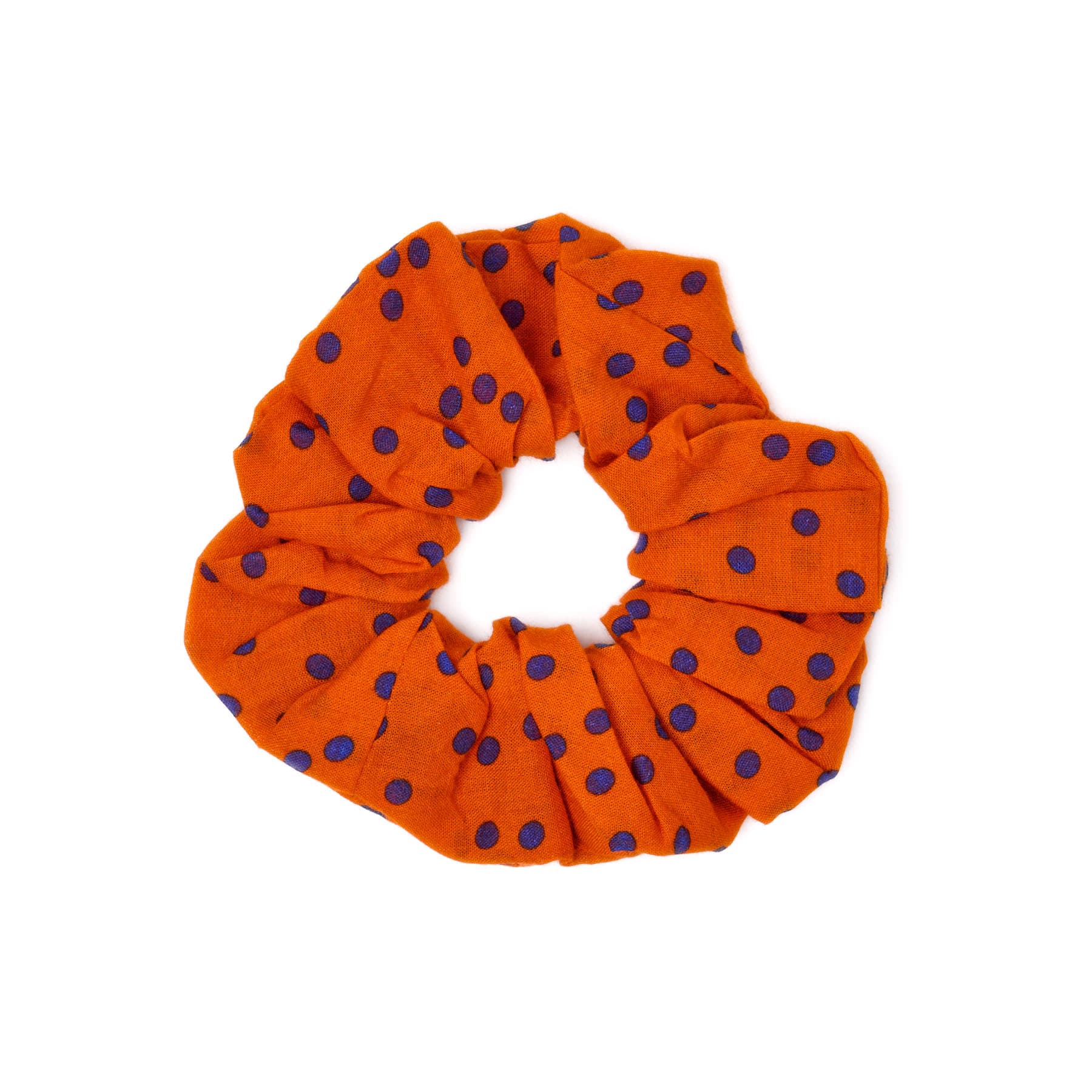 Game Day Polka Dot Scarf + Scrunchie Navy + Orange 21x21 Wholesale