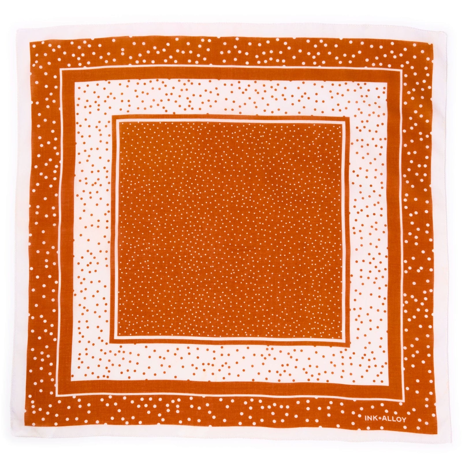 Game Day Polka Dot Scarf + Scrunchie Burnt Orange + White 21x21 Wholesale