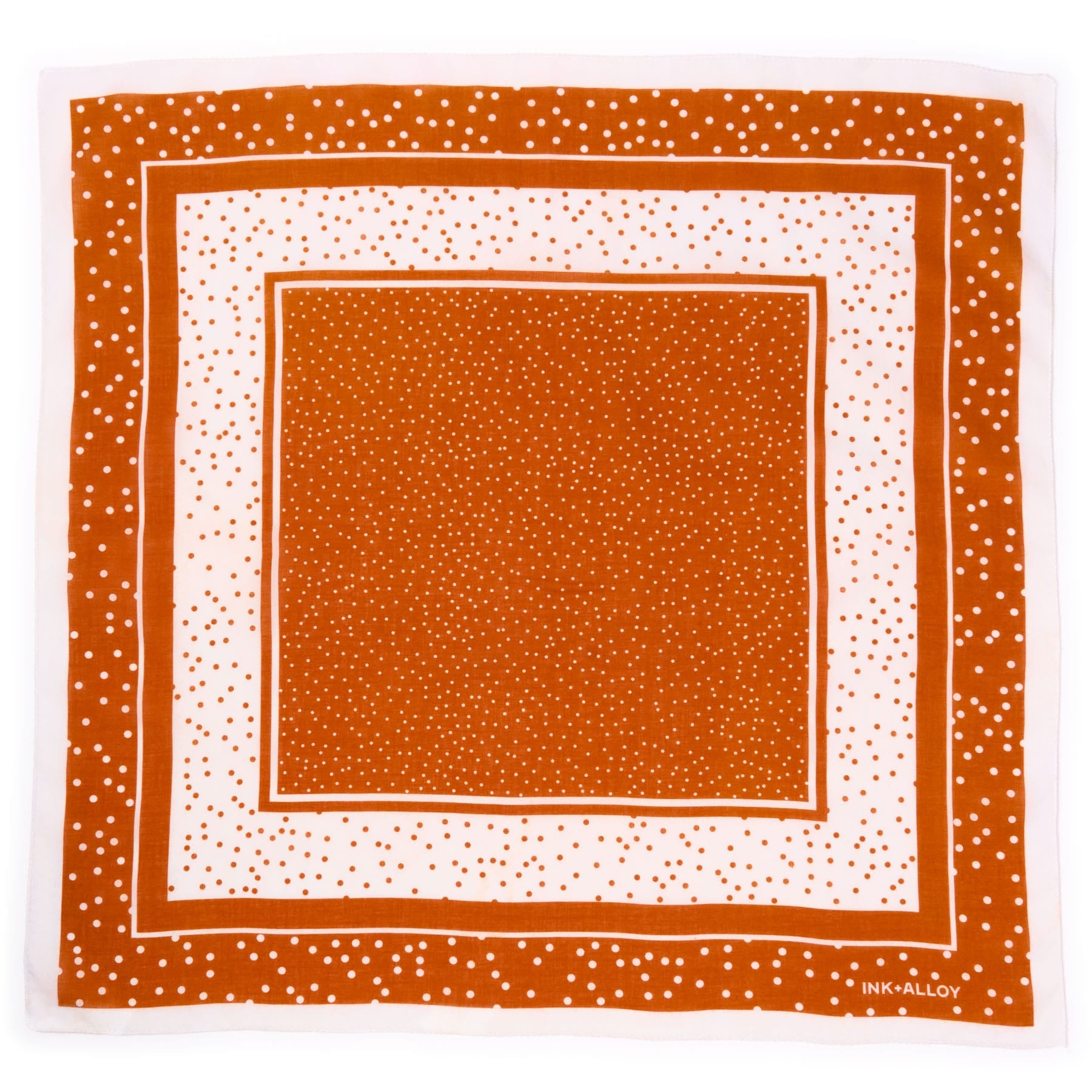 Game Day Polka Dot Scarf + Scrunchie Burnt Orange + White 21x21 Wholesale