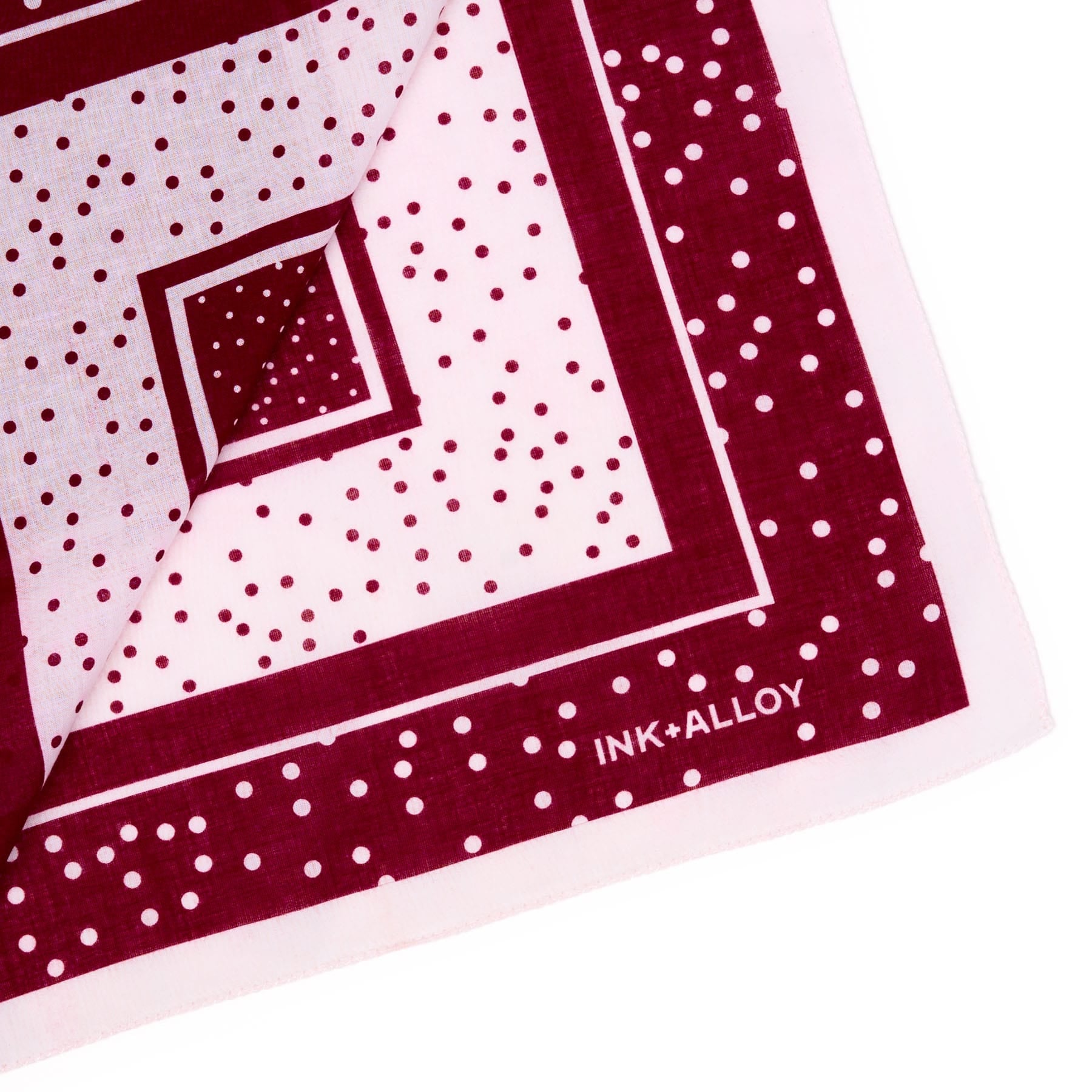 Game Day Polka Dot Scarf + Scrunchie Maroon + White 21x21 Wholesale
