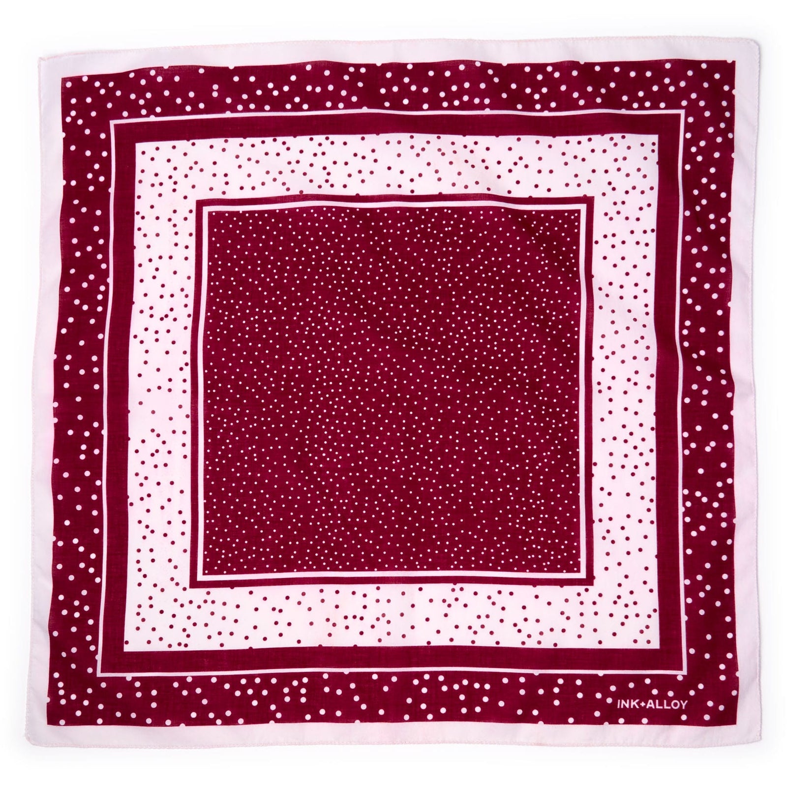 Game Day Polka Dot Scarf + Scrunchie Maroon + White 21x21 Wholesale