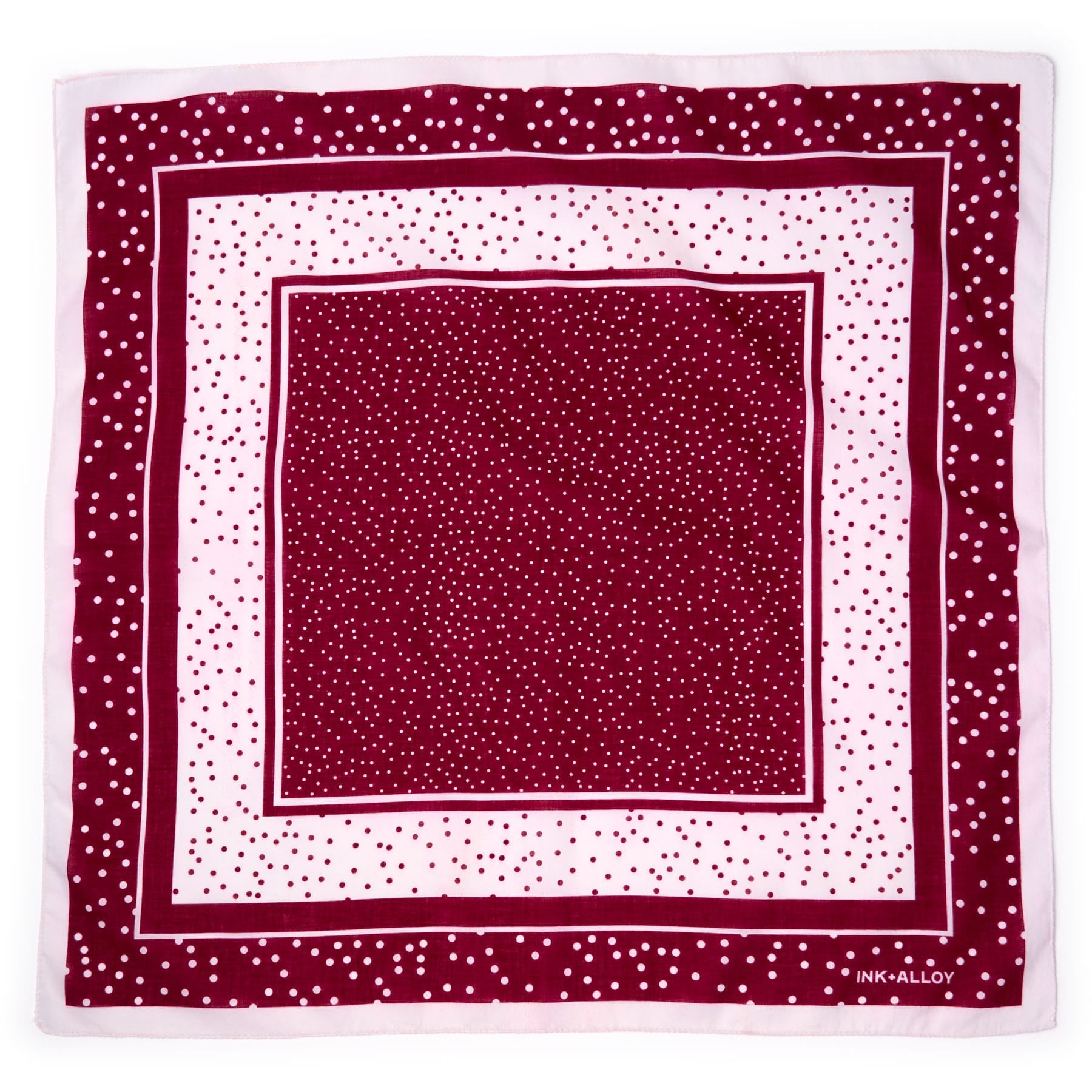 Game Day Polka Dot Scarf + Scrunchie Maroon + White 21x21 Wholesale