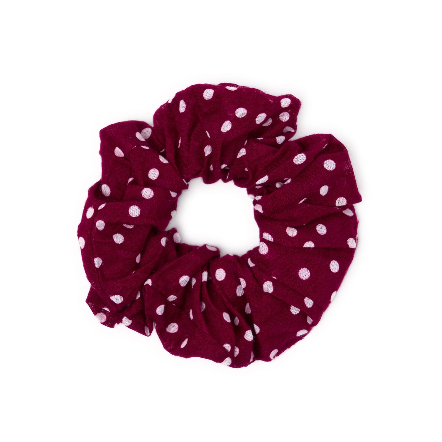 Game Day Polka Dot Scarf + Scrunchie Maroon + White 21x21 Wholesale
