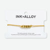 Goldie Gold Lurex Cord Friendship Bracelet with Brass Letters Adjustable Boss Wholesale