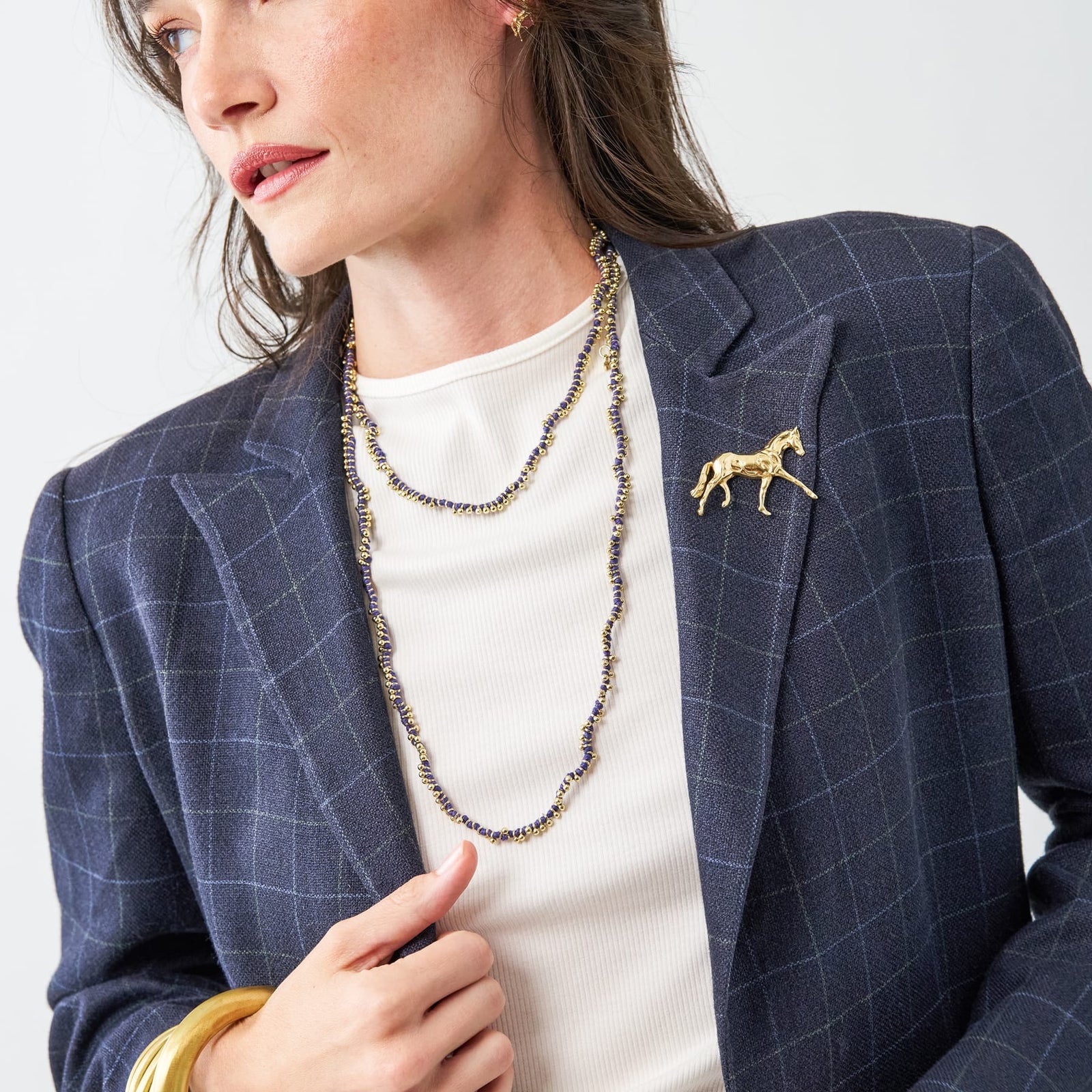 Calliope Horse Brooch Brass