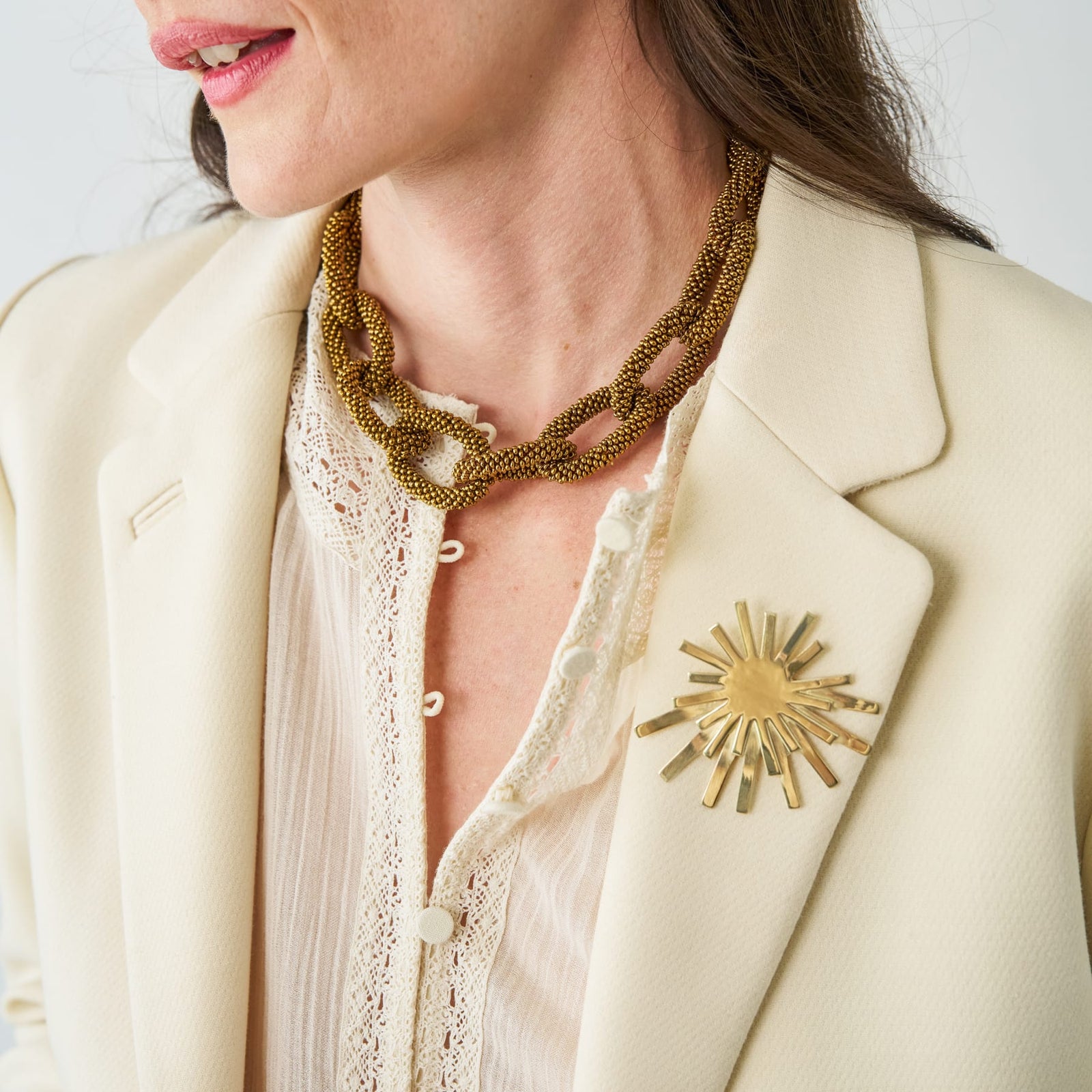 Eliza Starburst Brooch Brass
