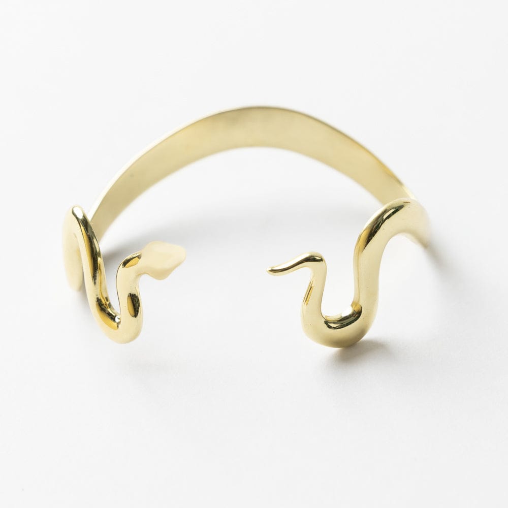 Kara Snake Cuff Bracelet Brass