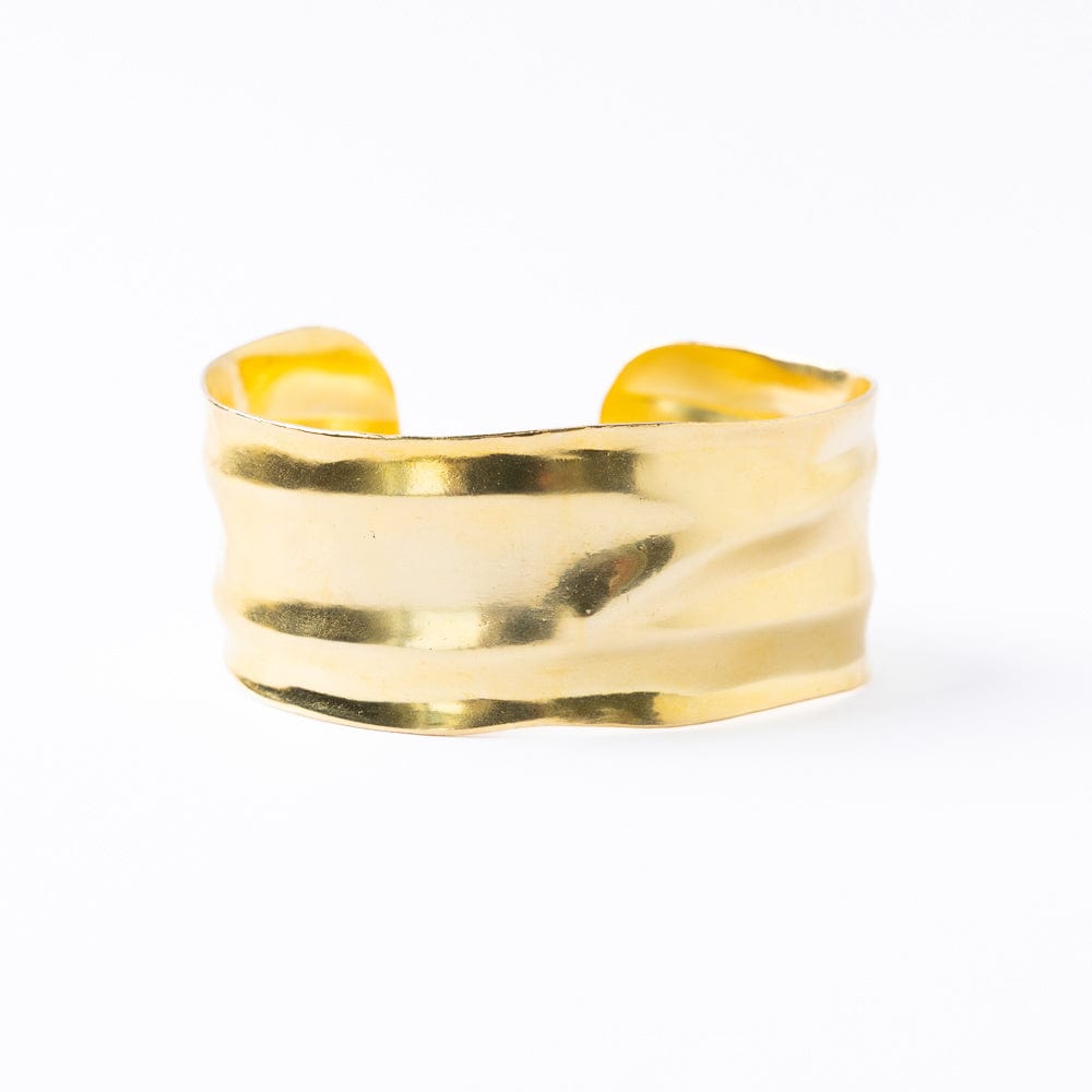 Paloma Large Wavy Cuff Bracelet Brass Wholesale