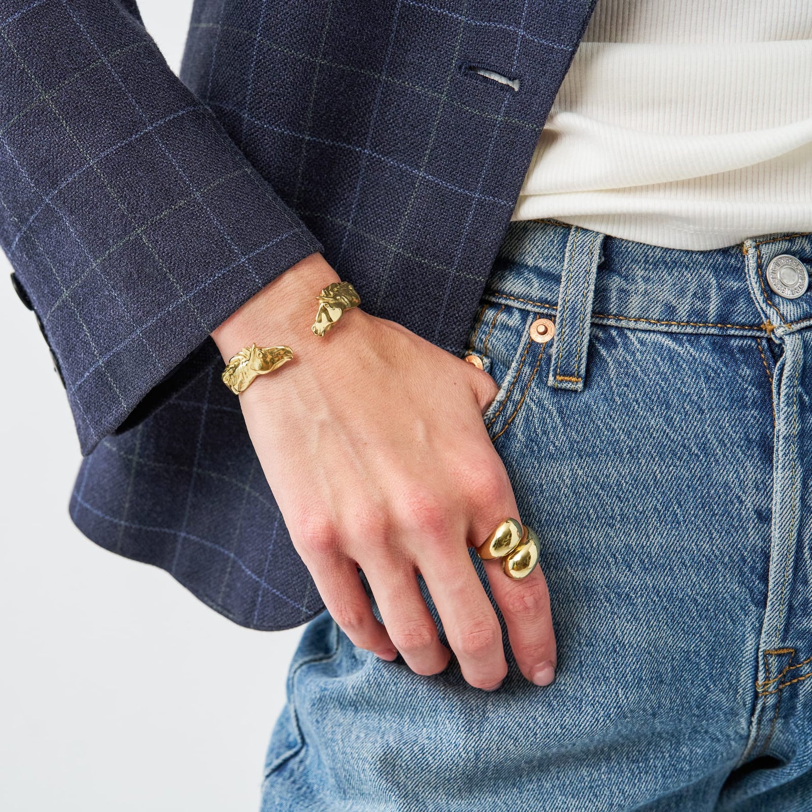 Calliope Horse Cuff Bracelet Brass